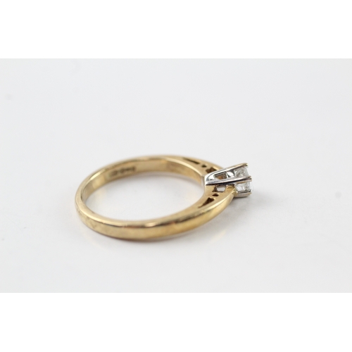 67 - 9ct gold diamond solitaire ring (2.2g) Size I 1/2