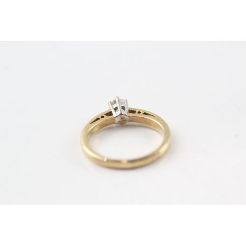 67 - 9ct gold diamond solitaire ring (2.2g) Size I 1/2