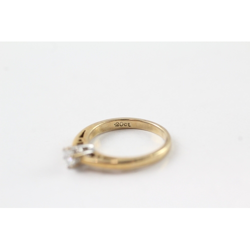 67 - 9ct gold diamond solitaire ring (2.2g) Size I 1/2