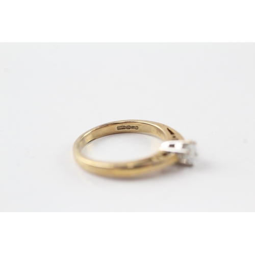 67 - 9ct gold diamond solitaire ring (2.2g) Size I 1/2