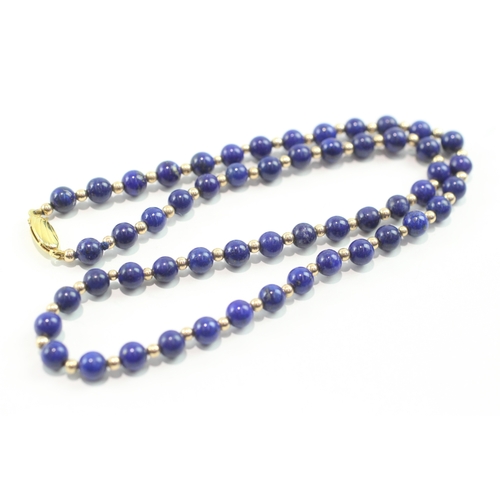 81 - 9ct gold lapis lazuli necklace (20.3g)