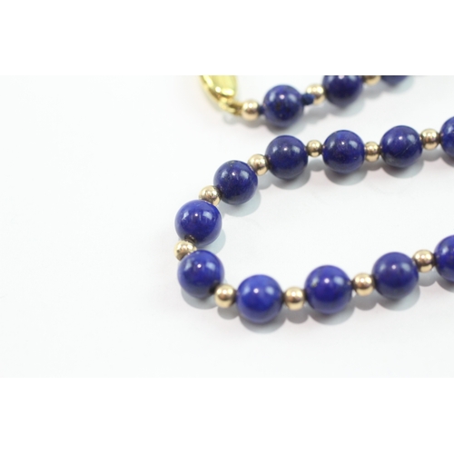 81 - 9ct gold lapis lazuli necklace (20.3g)