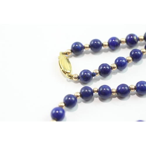 81 - 9ct gold lapis lazuli necklace (20.3g)