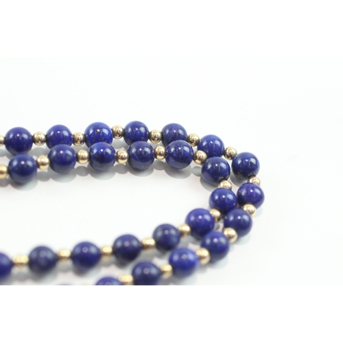 81 - 9ct gold lapis lazuli necklace (20.3g)