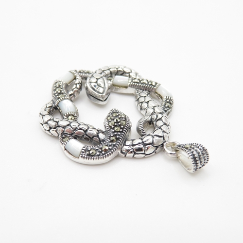 111 - Sterling Silver 925 Snake Pendant with Semi Precious Stones (10.7g)