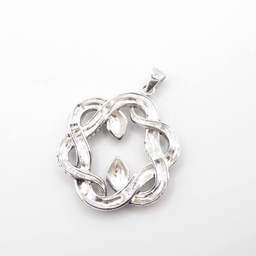 111 - Sterling Silver 925 Snake Pendant with Semi Precious Stones (10.7g)