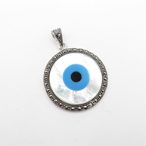 114 - Sterling Silver 925 Evil Eye Pendant (7.1g)