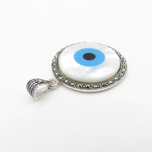 114 - Sterling Silver 925 Evil Eye Pendant (7.1g)
