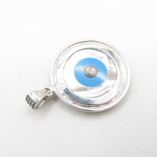 114 - Sterling Silver 925 Evil Eye Pendant (7.1g)