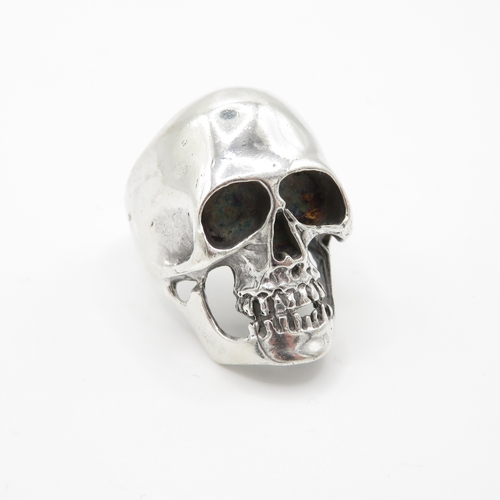 116 - Sterling Silver 925 Skull Ring (15.4g) Size Z +