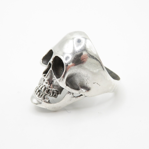 116 - Sterling Silver 925 Skull Ring (15.4g) Size Z +