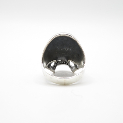 116 - Sterling Silver 925 Skull Ring (15.4g) Size Z +