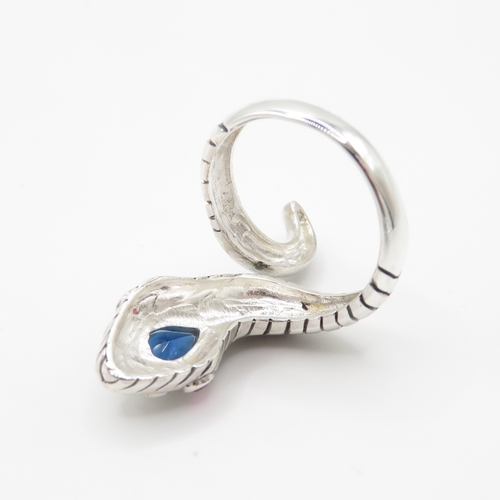119 - Sterling Silver 925 Snake Pendant with Semi Precious Stones (6.7g)