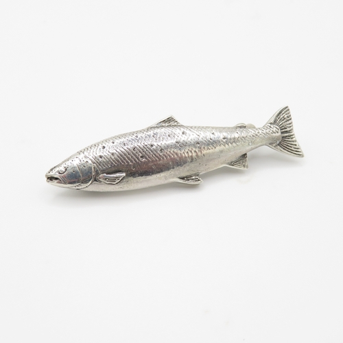 124 - Sterling Silver 925 Salmon Brooch (5.8g)