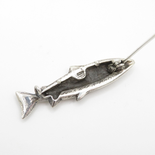 124 - Sterling Silver 925 Salmon Brooch (5.8g)