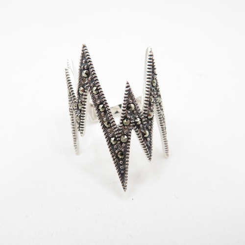 127 - Sterling Silver 925 Zig Zag Ring (4.7g) Size N