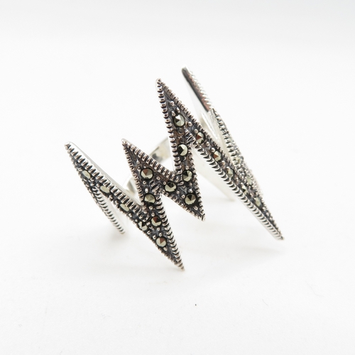 127 - Sterling Silver 925 Zig Zag Ring (4.7g) Size N