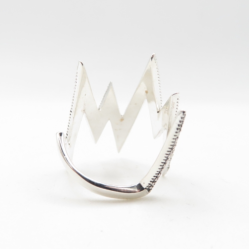 127 - Sterling Silver 925 Zig Zag Ring (4.7g) Size N