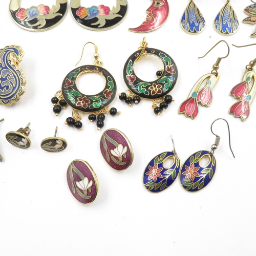 66 - Collection of Enamel earrings 120g