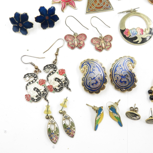 66 - Collection of Enamel earrings 120g