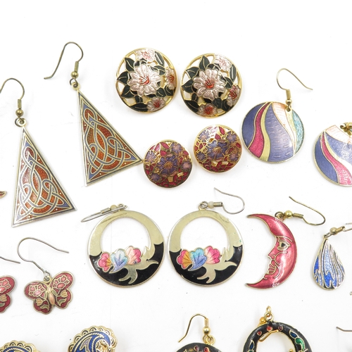 66 - Collection of Enamel earrings 120g