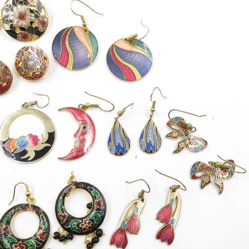66 - Collection of Enamel earrings 120g