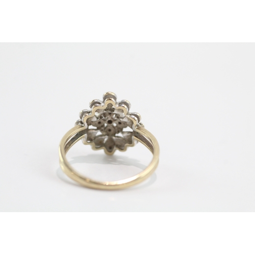 12 - 9ct gold diamond dress ring (2.2g) Size L