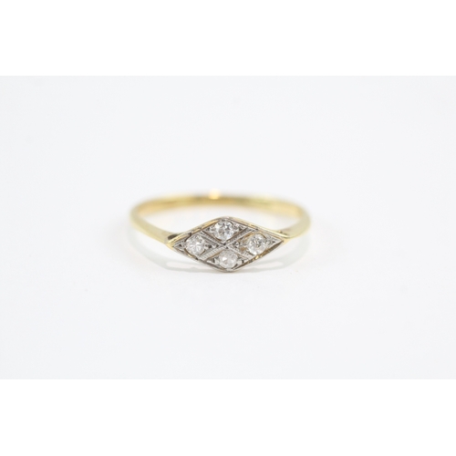 13 - 18ct gold diamond ring (1.7g) Size P