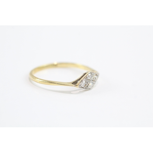 13 - 18ct gold diamond ring (1.7g) Size P