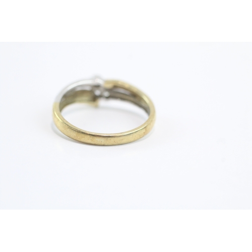 15 - 9ct two-tone gold diamond ring (2.6g) Size Q