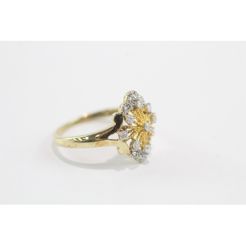20 - 9ct gold diamond dress ring (2.2g) Size N
