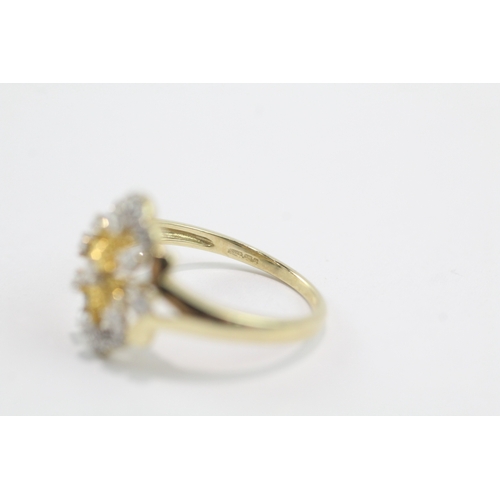 20 - 9ct gold diamond dress ring (2.2g) Size N