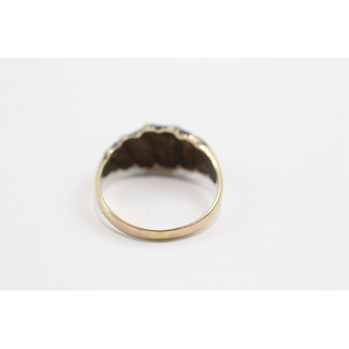 24 - 14ct antique gold enamel twist ring (2.8g) Size O 1/2