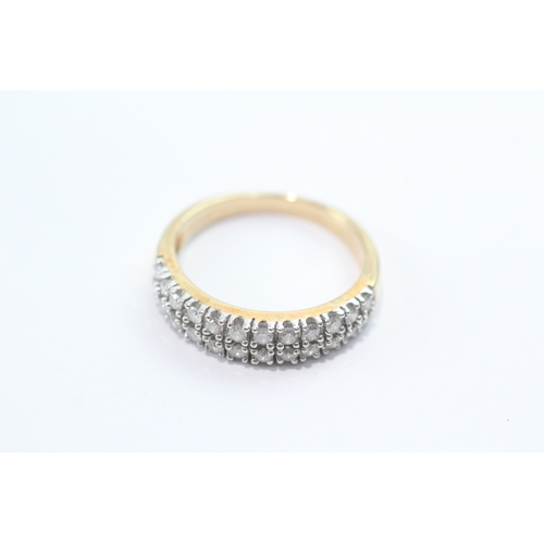 45 - 9ct gold diamond two-row half eternity ring (3.2g) Size N 1/2
