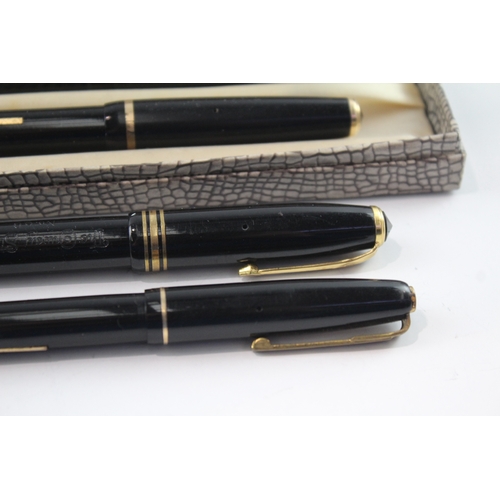 4 x Vintage Fountain Pens 14ct Gold Nibs WRITING Inc Conway Stewart ...