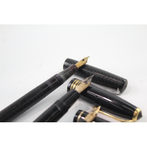 4 x Vintage Fountain Pens 14ct Gold Nibs WRITING Inc Conway Stewart ...
