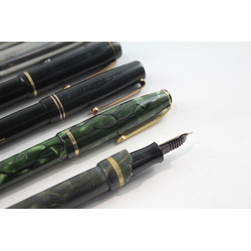 6 x Vintage Fountain Pens Inc 14ct Gold Nibs, Conway Stewart, Parker Etc