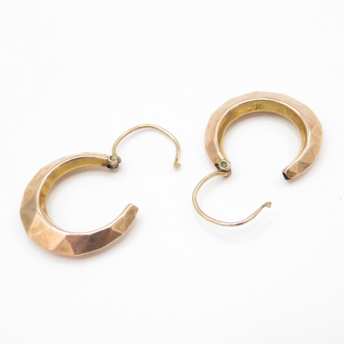 36 - 9ct gold vintage creole earrings (2.1g)