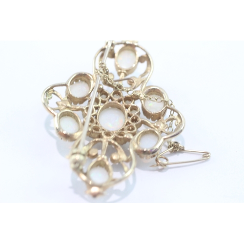 38 - 9ct gold opal set brooch (9.1g)