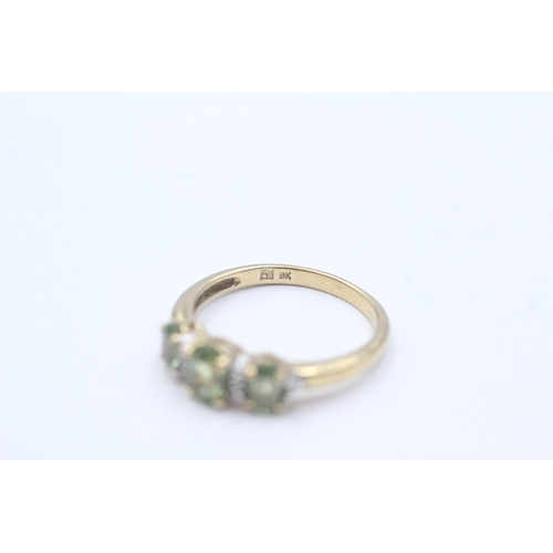 49 - 9ct gold sapphire & diamond dress ring (2.1g) Size M 1/2