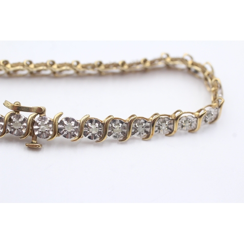 51 - 9ct gold diamond bracelet (7.2g)