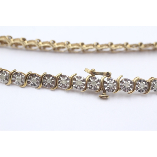 51 - 9ct gold diamond bracelet (7.2g)