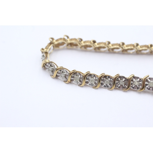 51 - 9ct gold diamond bracelet (7.2g)