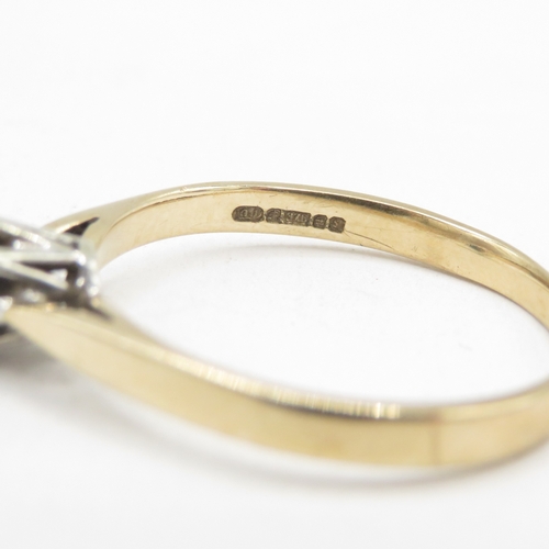 125 - 9ct gold diamond solitaire ring (1.7g) size P 1/2