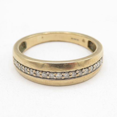 137 - 9ct gold diamond wedding band (2.8g) size N 1/2