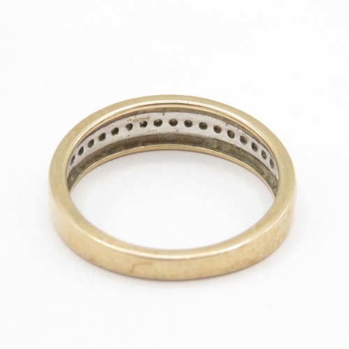 137 - 9ct gold diamond wedding band (2.8g) size N 1/2