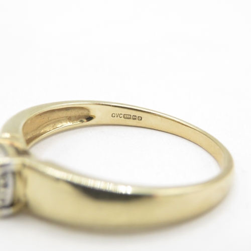 148 - 9ct gold diamond cluster ring (2.6g) size S 1/2