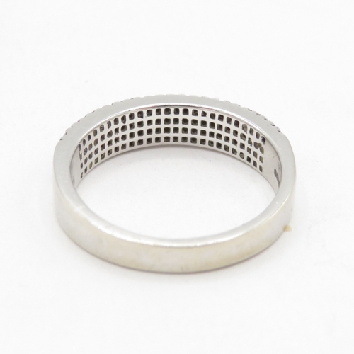153 - 9ct white gold diamond pave ring (2.7g) size J 1/2