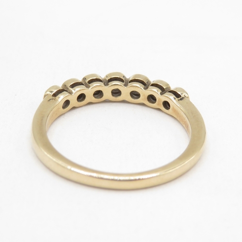 159 - 9ct white gold diamond bezel set eternity ring (3g) size P 1/2