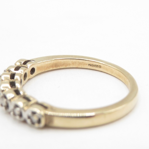 159 - 9ct white gold diamond bezel set eternity ring (3g) size P 1/2